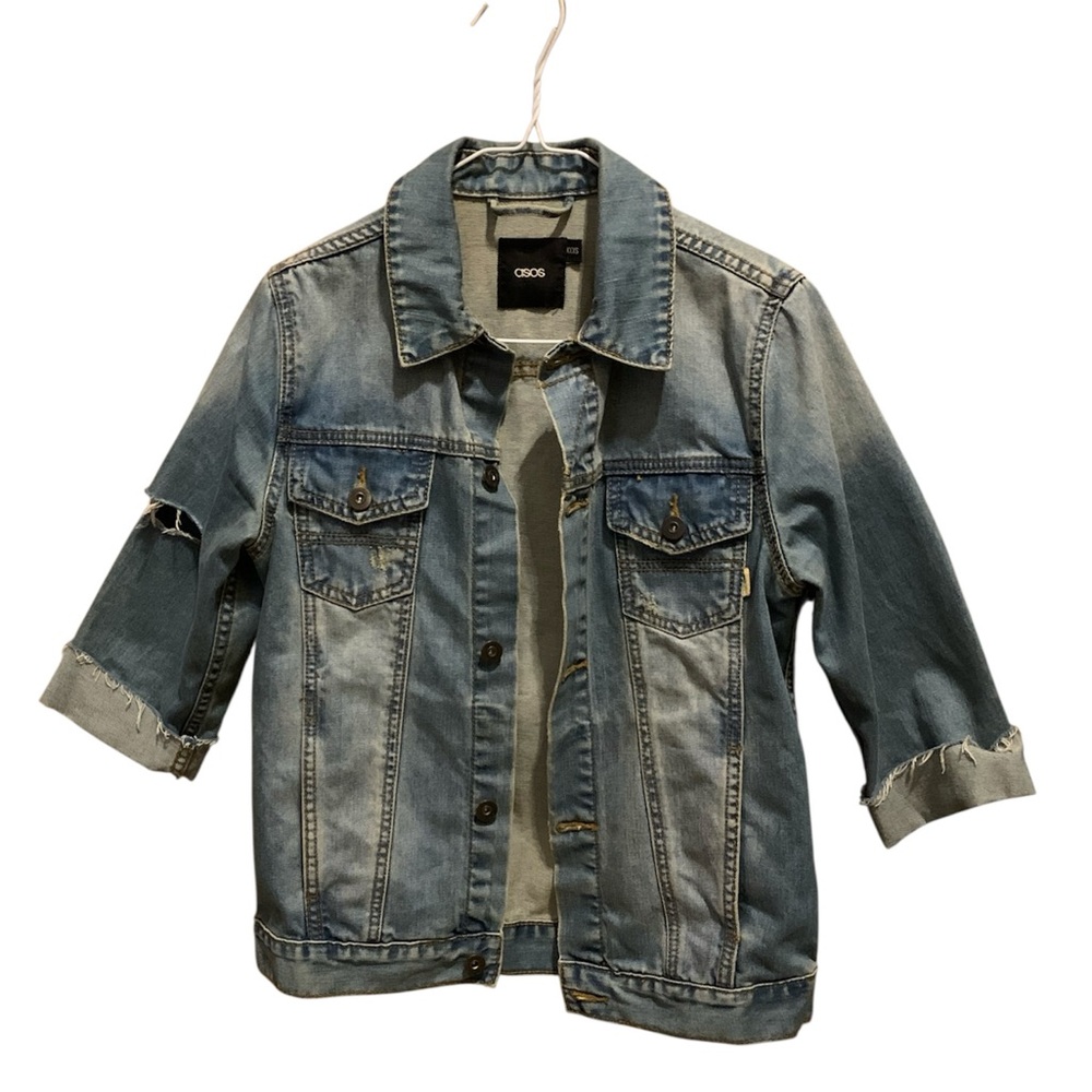 ASOS Jean Jacket Distressed - XXXS - Picture 1 of 7